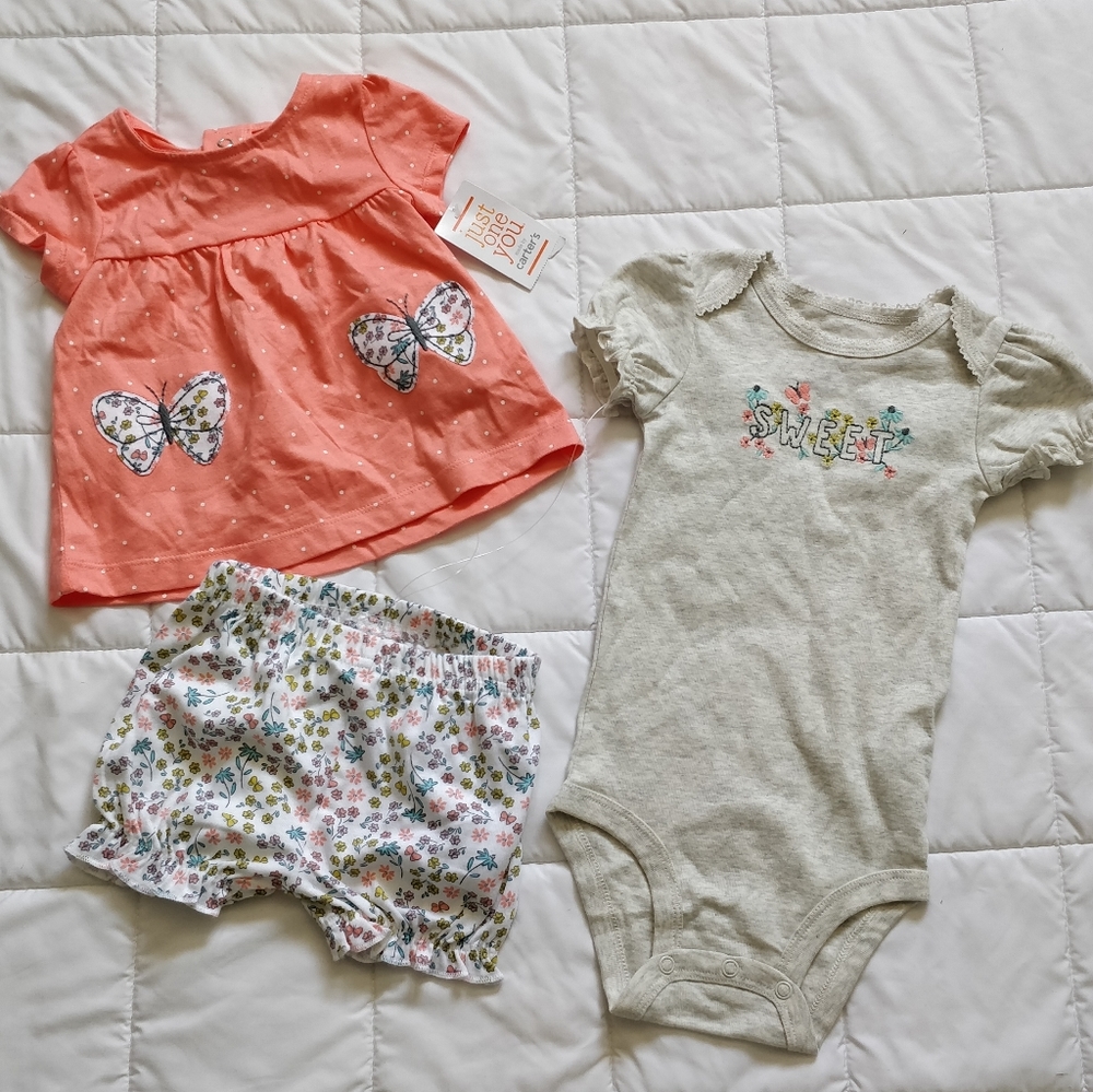 Just One You Carter's "Sweet" floral 3 piece set